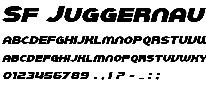 SF Juggernaut Bold Italic font
